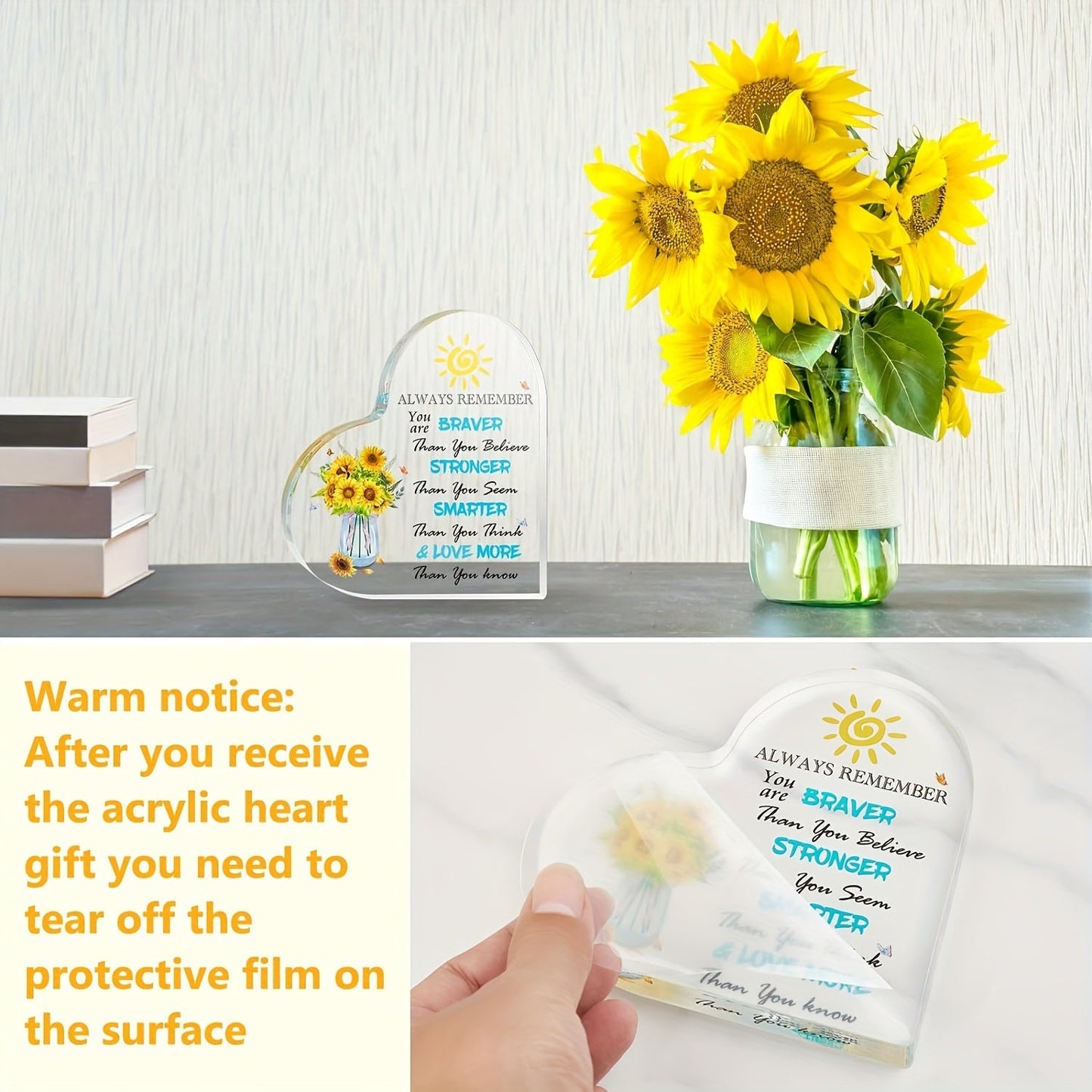 Sunflower Cup Set-Gift for Women, Get Well Soon, Birthday, Valentine's, Graduation, and Friendship, Unique, Thoughtful. Free Shipping