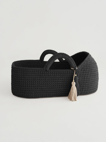 Sakina: Eco-Friendly Handwoven Baby Moses basket with round hood Bassinet - Organic, Natural, and Safe for Newborns