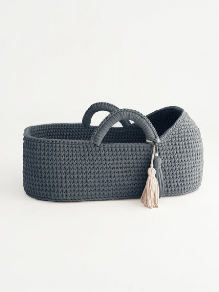 Sakina: Eco-Friendly Handwoven Baby Moses basket with round hood Bassinet - Organic, Natural, and Safe for Newborns