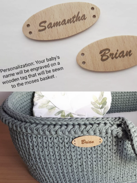 Sakina: Eco-Friendly Handwoven Baby Moses basket with round hood Bassinet - Organic, Natural, and Safe for Newborns