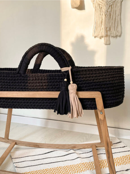 Avyanna: Eco-Friendly Handwoven Baby Moses basket standard Bassinet - Organic, Natural, and Safe for Newborns
