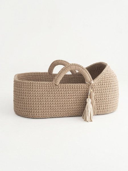 Sakina: Eco-Friendly Handwoven Baby Moses basket with round hood Bassinet - Organic, Natural, and Safe for Newborns