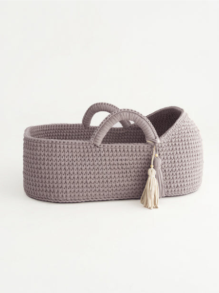 Sakina: Eco-Friendly Handwoven Baby Moses basket with round hood Bassinet - Organic, Natural, and Safe for Newborns