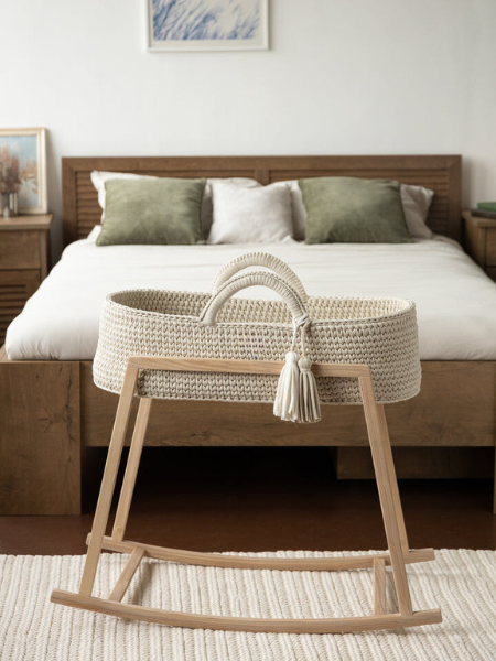 Avyanna: Eco-Friendly Handwoven Baby Moses basket standard Bassinet - Organic, Natural, and Safe for Newborns