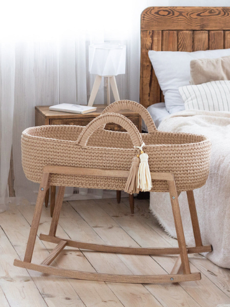 Avyanna: Eco-Friendly Handwoven Baby Moses basket standard Bassinet - Organic, Natural, and Safe for Newborns
