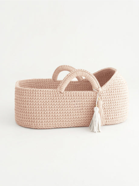 Sakina: Eco-Friendly Handwoven Baby Moses basket with round hood Bassinet - Organic, Natural, and Safe for Newborns