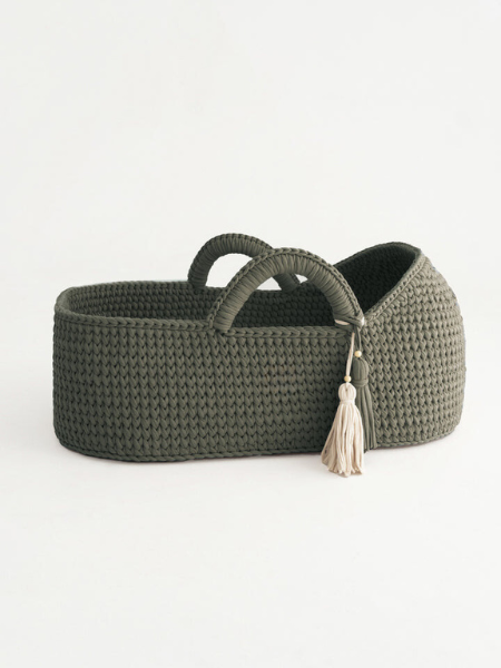 Sakina: Eco-Friendly Handwoven Baby Moses basket with round hood Bassinet - Organic, Natural, and Safe for Newborns