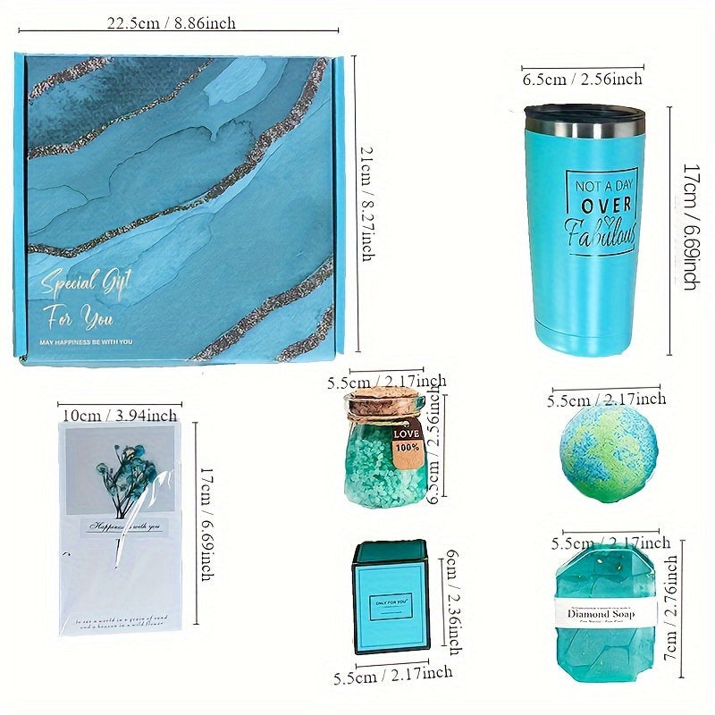 Luxurious Spa Gift Set with Bath Bomb, Bath Salt, Soap Bar and Candles. Perfect Mother's Day or Birthday Gift for Best Friend. Free Shipping
