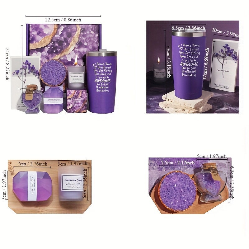 Purple Bath Salt Gift Box Set, Creative Gift Set, Purple Mother's Day Valentine's Day Birthday Gift, Gifts for Women Mothers' Day