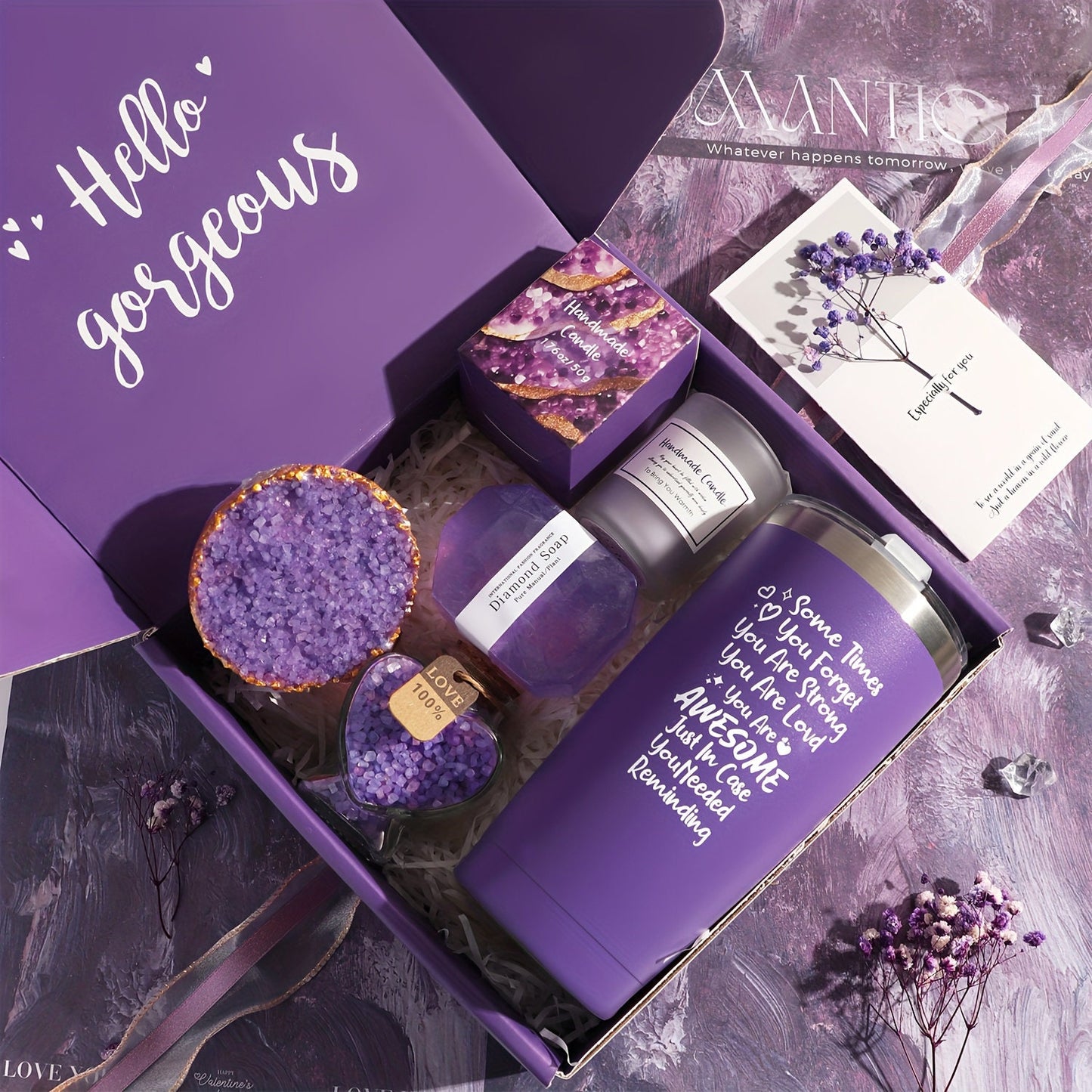 Purple Bath Salt Gift Box Set, Creative Gift Set, Purple Mother's Day Valentine's Day Birthday Gift, Gifts for Women Mothers' Day