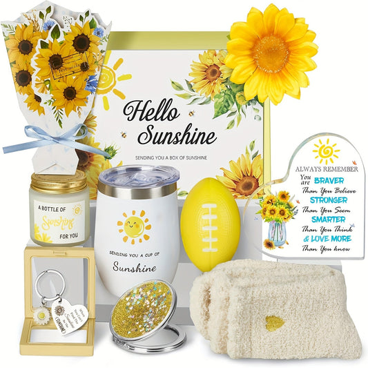 Sunflower Cup Set-Gift for Women, Get Well Soon, Birthday, Valentine's, Graduation, and Friendship, Unique, Thoughtful. Free Shipping