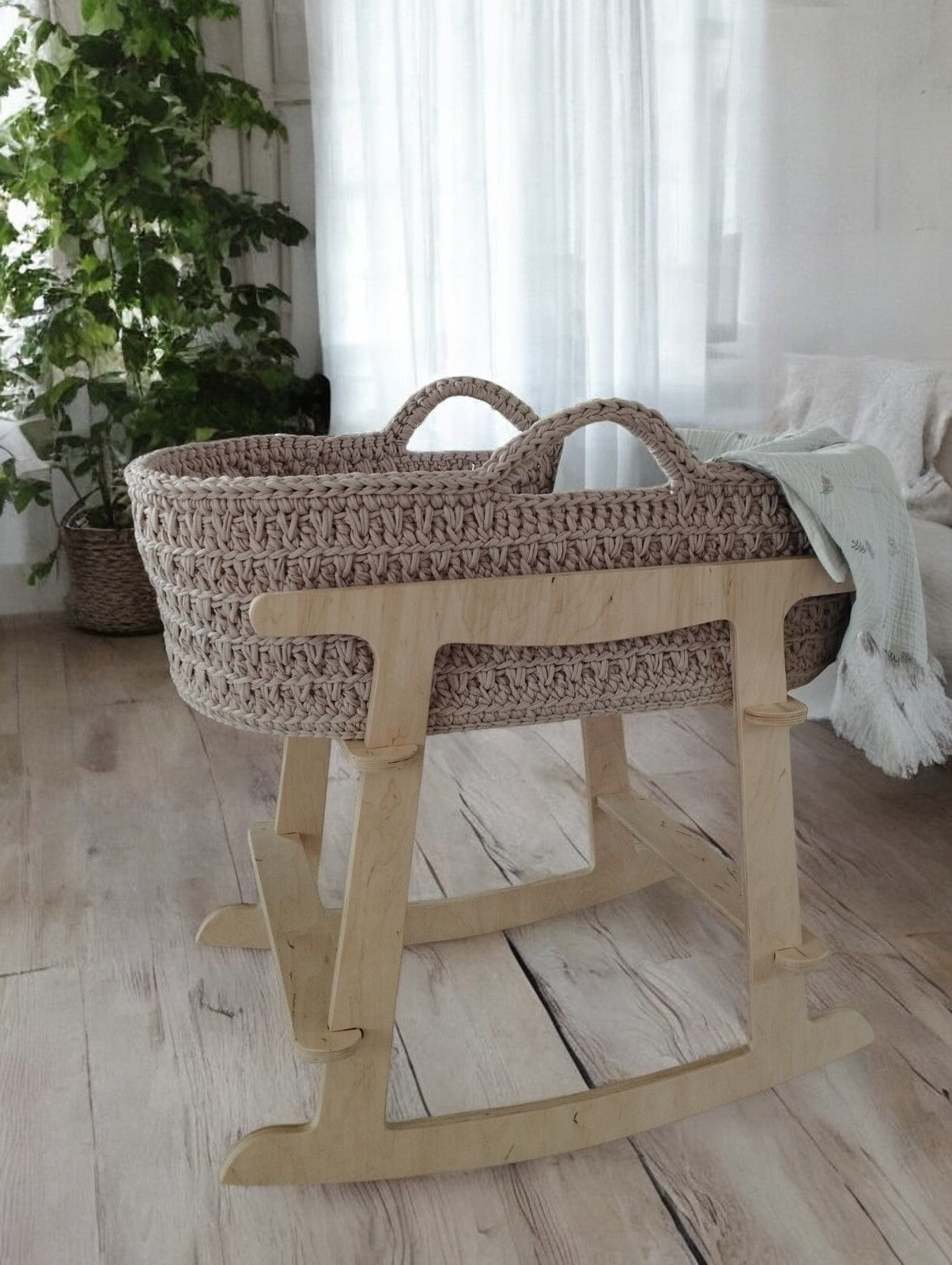 Anika: Eco-Friendly Handwoven Baby Bassinet - Organic, Natural, and Safe for Newborns +