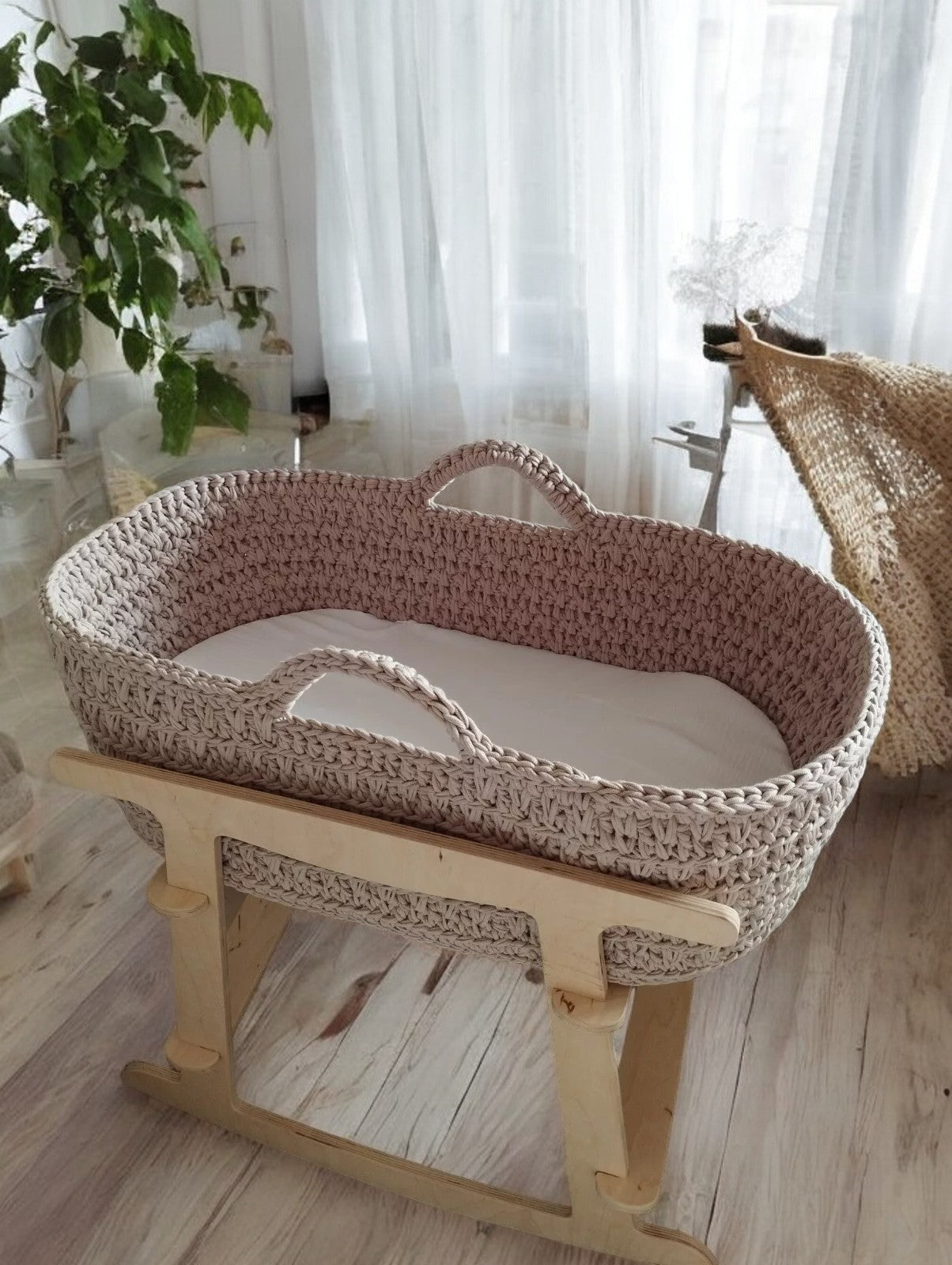 Anika: Eco-Friendly Handwoven Baby Bassinet - Organic, Natural, and Safe for Newborns +